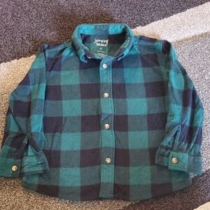 Jumping Beans Kids Checkered Shirt - Teal and Navy